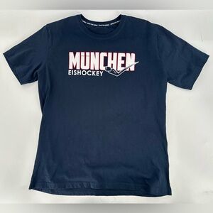 München Eishockey Hockey T-Shirt XL Blue Short Sleeve Graphic Tee